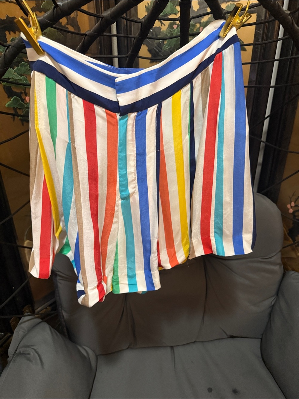 Alice + Olivia Multi-Color Vertical Stripe Shorts